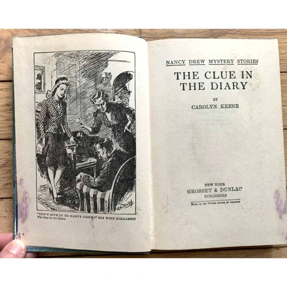 The Clue in the Diary Carolyn Keene Nancy Drew Mystery #7 1932 Vintage No DJ